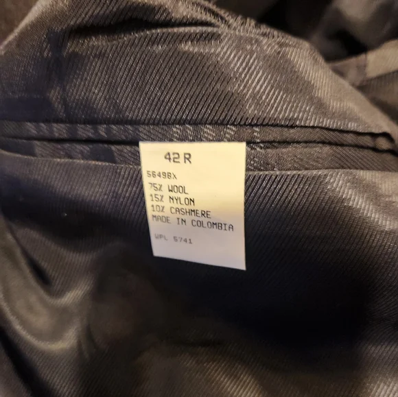 Oscar de la Renta Charcoal Gray/Black Men's Wool Blazer - Picture 5 of 6